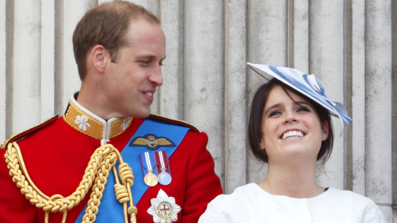 Prince William and Princess Eugenie laughing