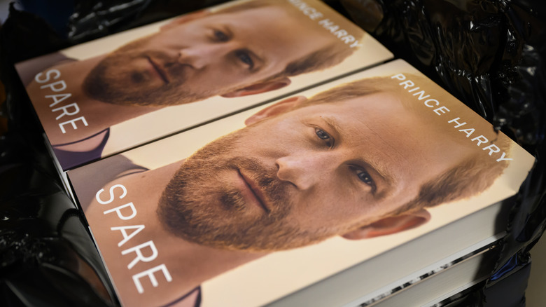 Two copies of Prince Harry's book Spare