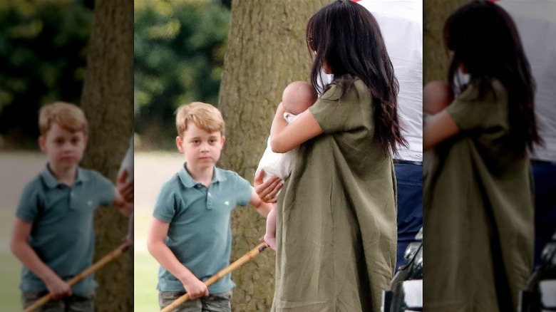 Prince George with Meghan and Archie 