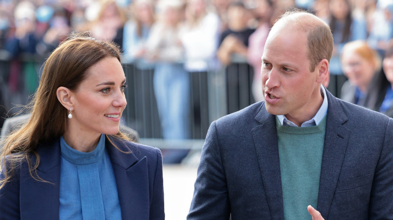 Prince William and Catherine Middleton talking together