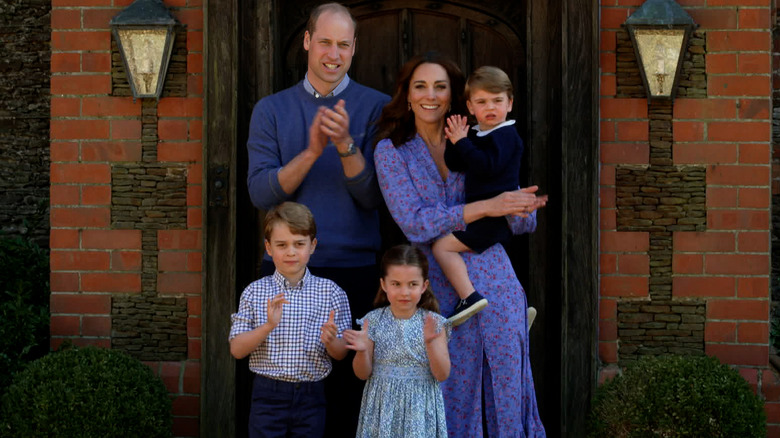 Prince William and Catherine Middleton with their three children: George, Charlotte, and Louis