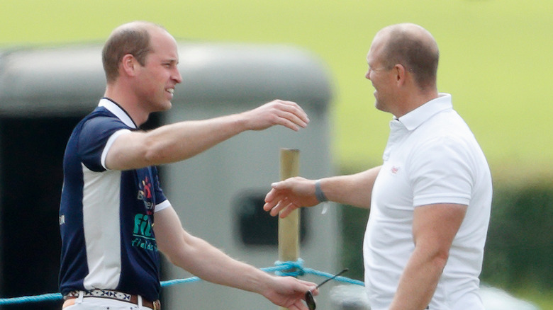 Prince William and Mike Tindall about to hug