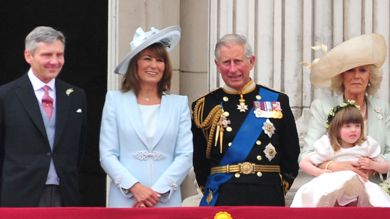 Carole and Michael Middleton posing with the king and queen