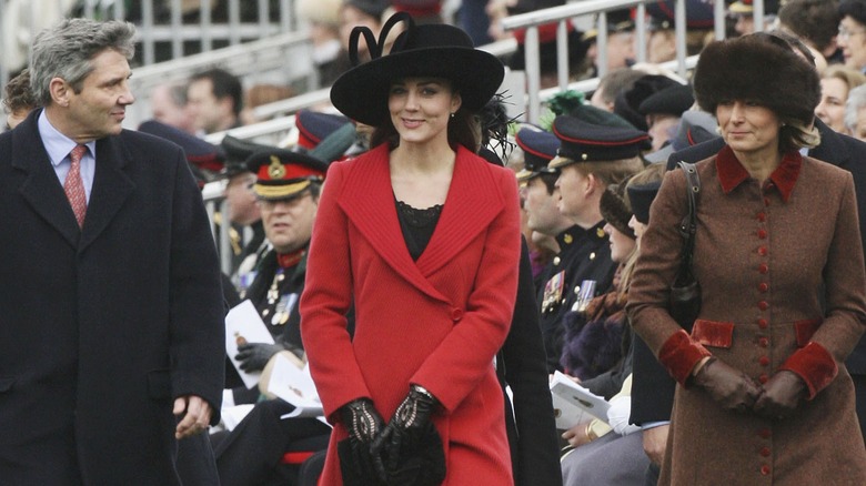 Princess Catherine smiling with her parents 