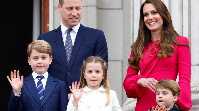 Prince William standing with his family