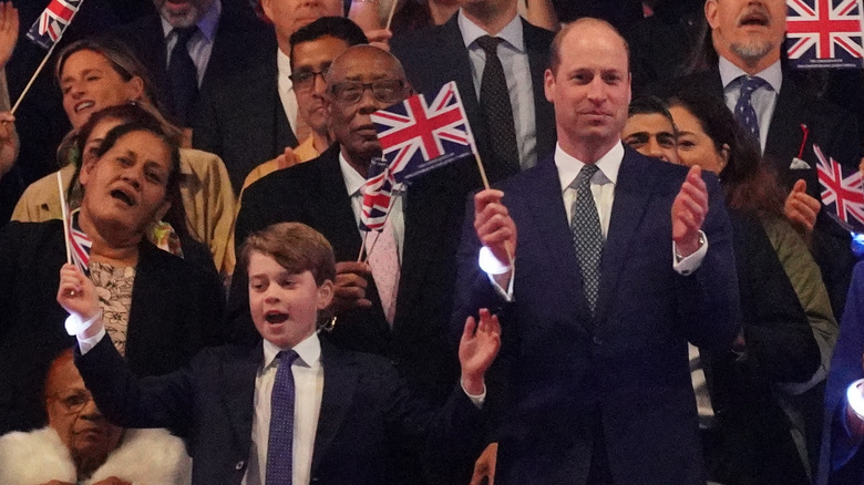 Prince William and Prince George singing dancing