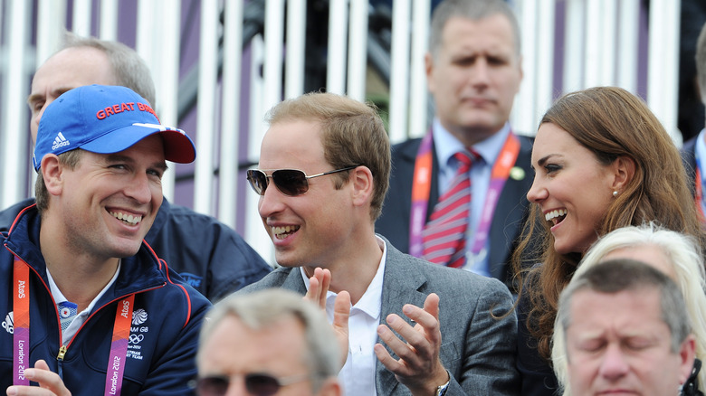 Peter Phillips, Prince William, and Princess Catherine 