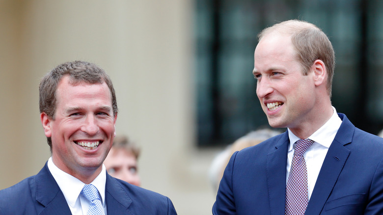 Peter Phillips and Prince William smiling