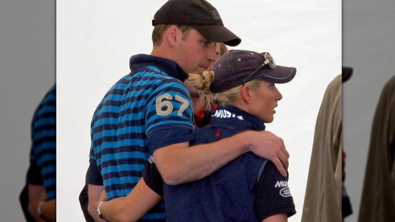 Prince William and Zara Tindall hugging