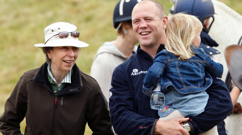 Princess Anne and Mike Tindall laughing