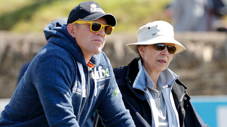 Princess Anne and Mike Tindall standing together