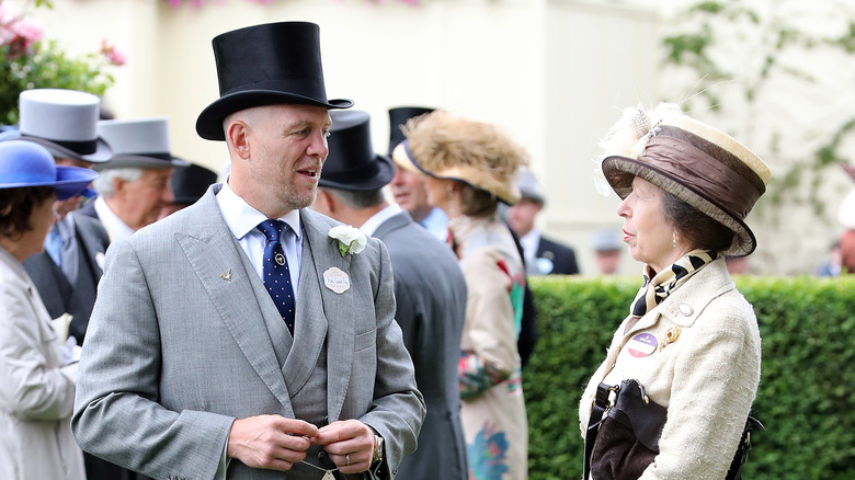 Princess Anne and Mike Tindall talking