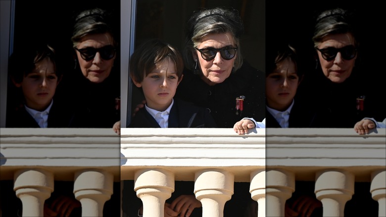 Princess Caroline and grandson Raphaël posing