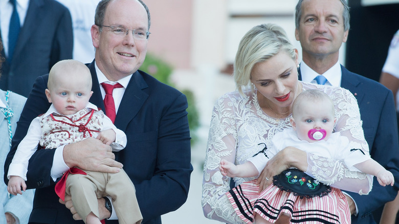 Albert and Charlene hold twins