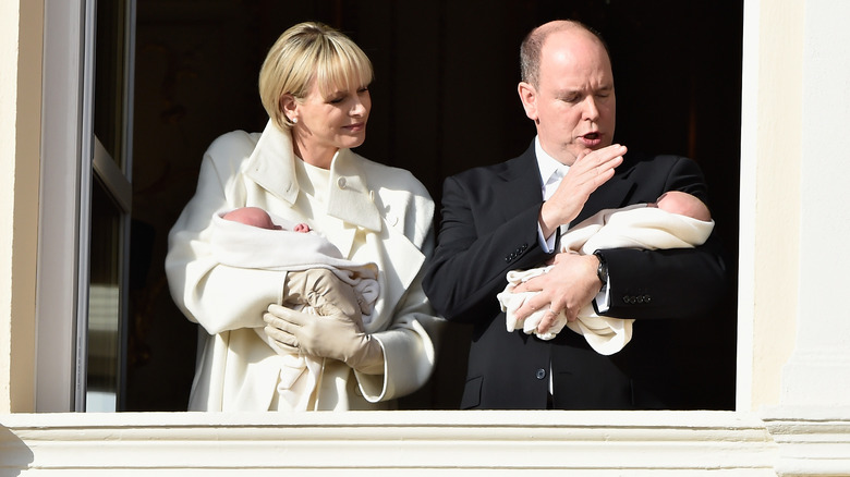 Charlene and Albert with babies