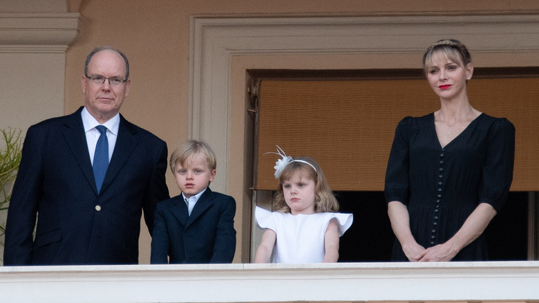 Prince Albert and Princess Charlene with their children