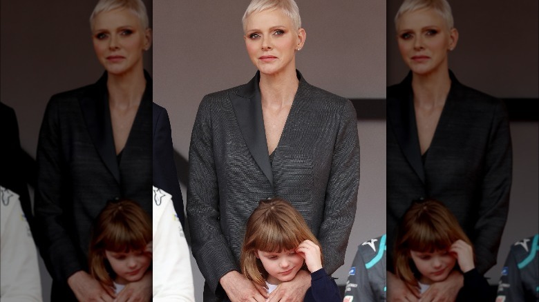 Princess Charlene with her daughter