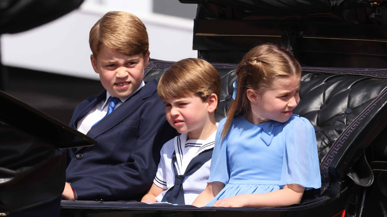 Princess Charlotte in carriage with her brothers