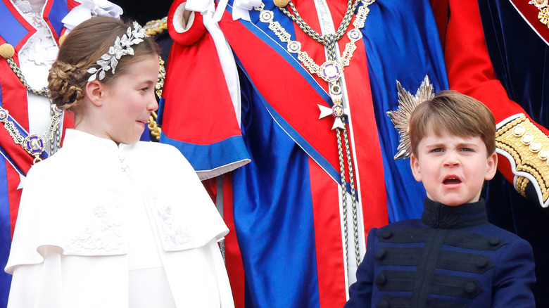 Princess Charlotte laughing at her brother Prince Louis