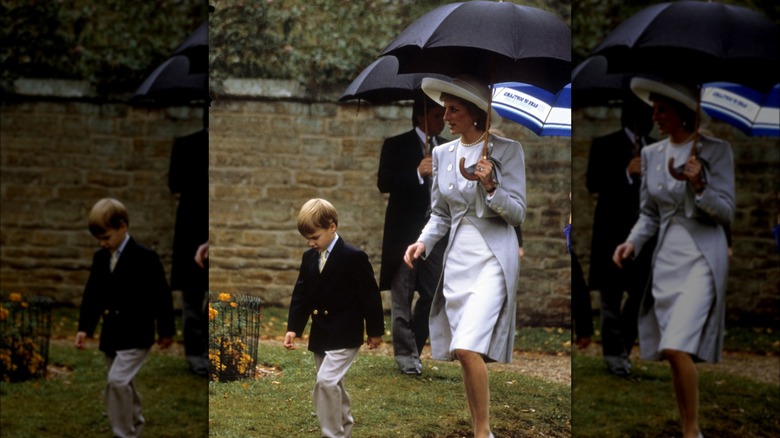 William and Diana at Charles Spencer's wedding