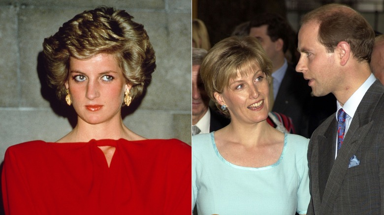 Princess Diana, Edward and Sophie Wessex at events