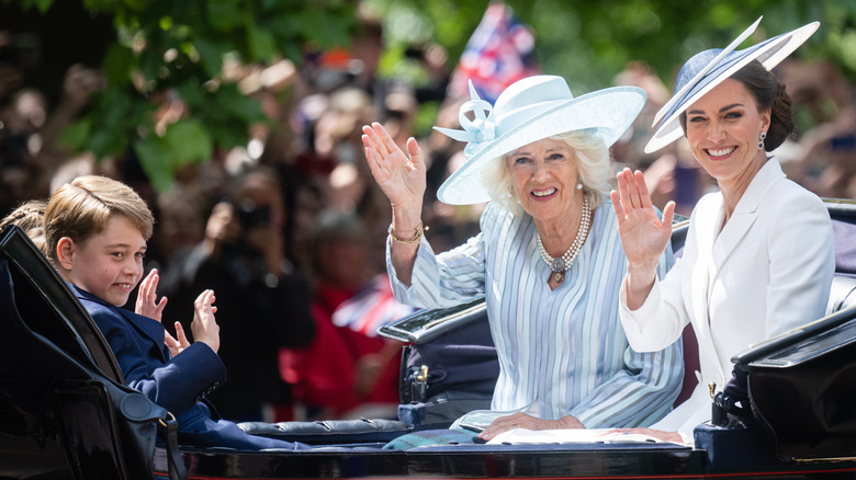 Prince George, Queen Camilla, and Princess Catherine