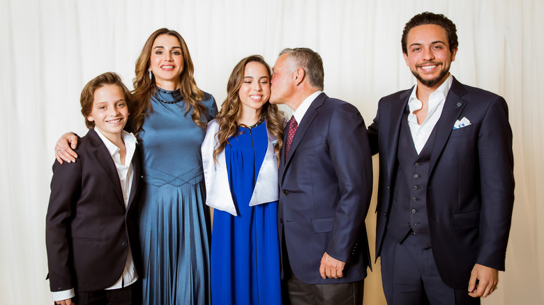 J﻿﻿ordan's King Abdullah II, his wife Queen Rania, Crown Prince Al Hussein, Prince Hashem, and Princess Salma