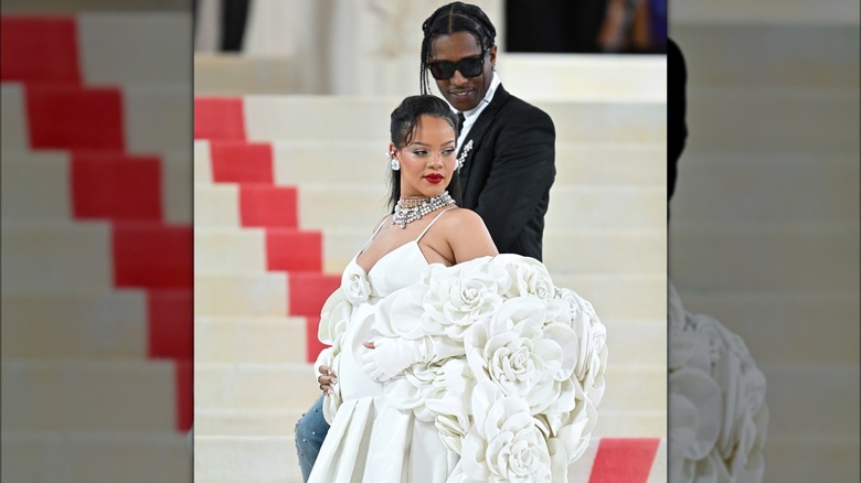 Rihanna and A$AP Rocky posing