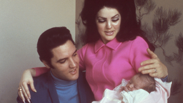 Elvis, Priscilla, and Lisa Marie 