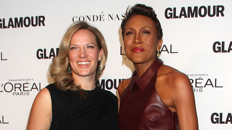 Amber Laign and Robin Roberts posing