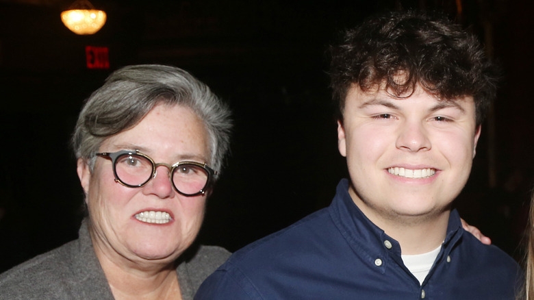 Rosie O' Donnell smiling with Blake O'Donnell.