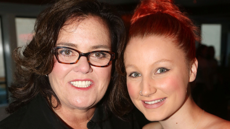 Rosie O' Donnell smiling with Chelsea O'Donnell.