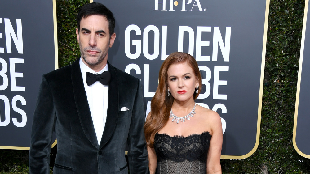 Sacha Baron Cohen and wife Isla Fisher at the 2019 Golden Globes