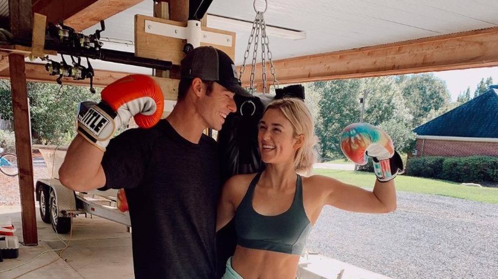 Sadie Robertson and Christian Huff working out