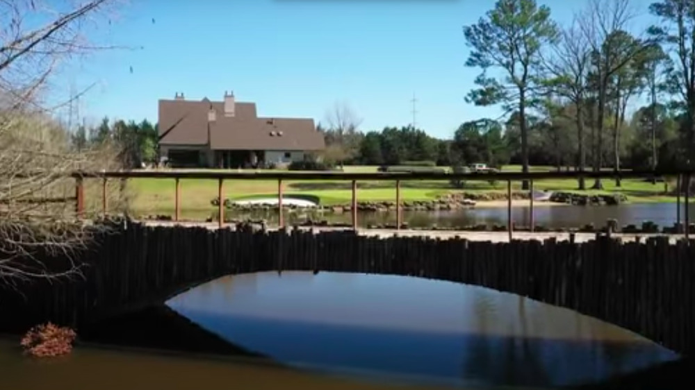 The bridge over a pond outside of Sadie Robertson's house