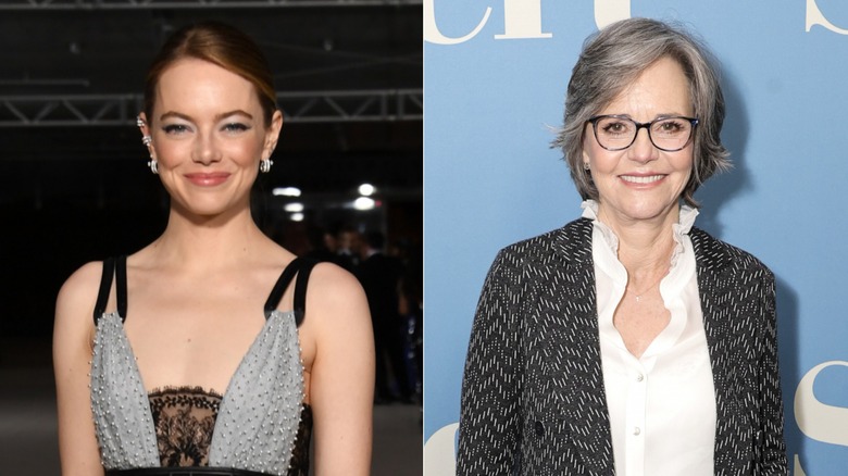 Emma Stone and Sally Field smiling