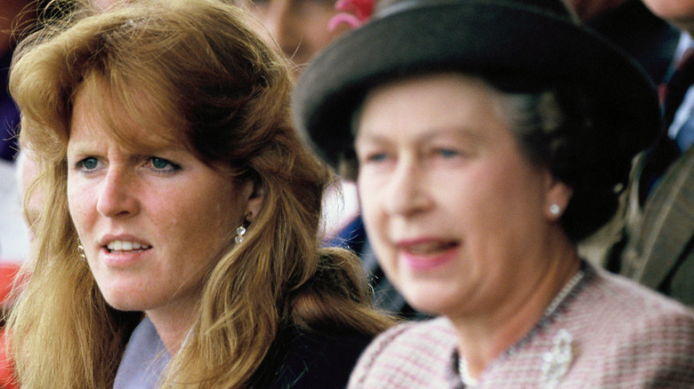 Sarah Ferguson with the Queen