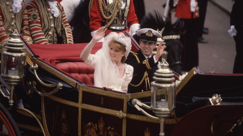 Prince Andrew kisses Sarah Ferguson