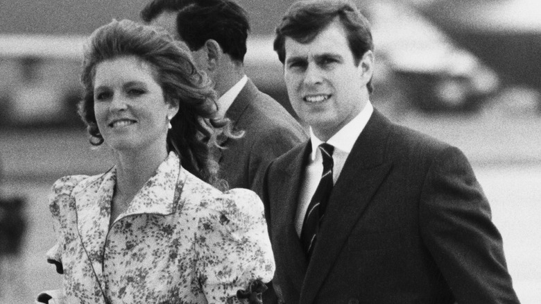 Prince Andrew and Sarah Ferguson walk together