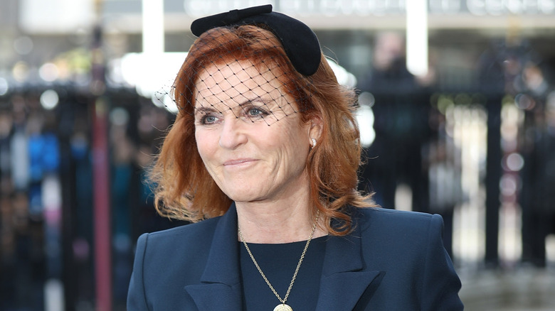 Sarah Ferguson looking on 