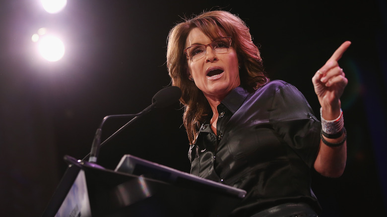 Sarah Palin delivering a speech