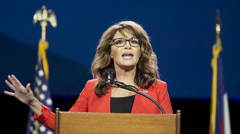 Sarah Palin delivering a speech