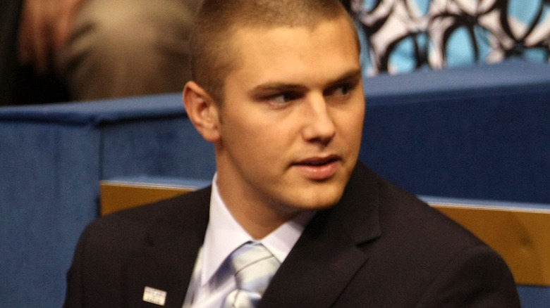 Track Palin dressed in a suit