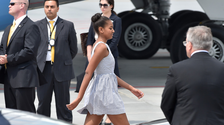 Sasha Obama walking