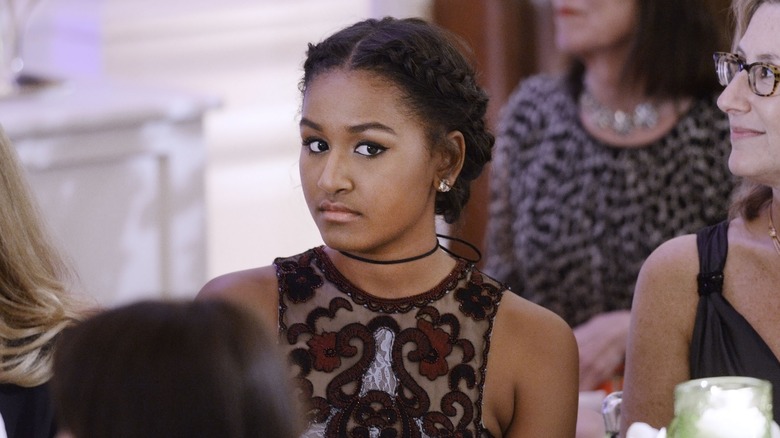 Sasha Obama at a dinner