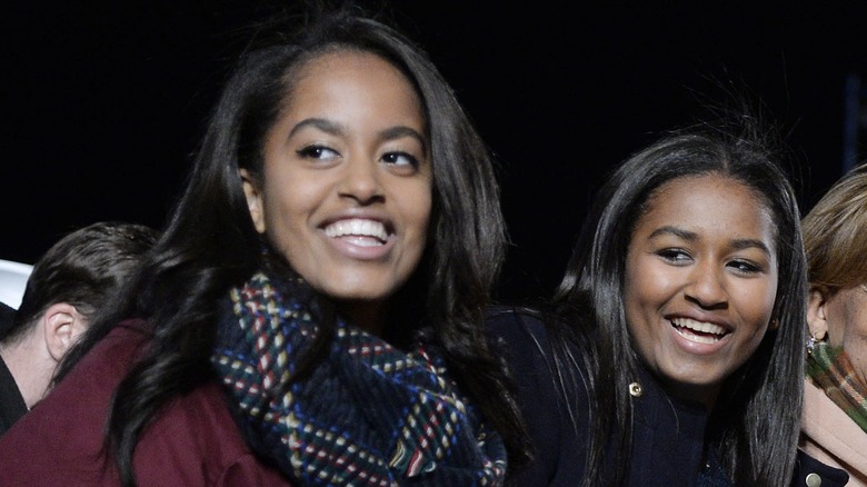 Malia and Sasha Obama smiling