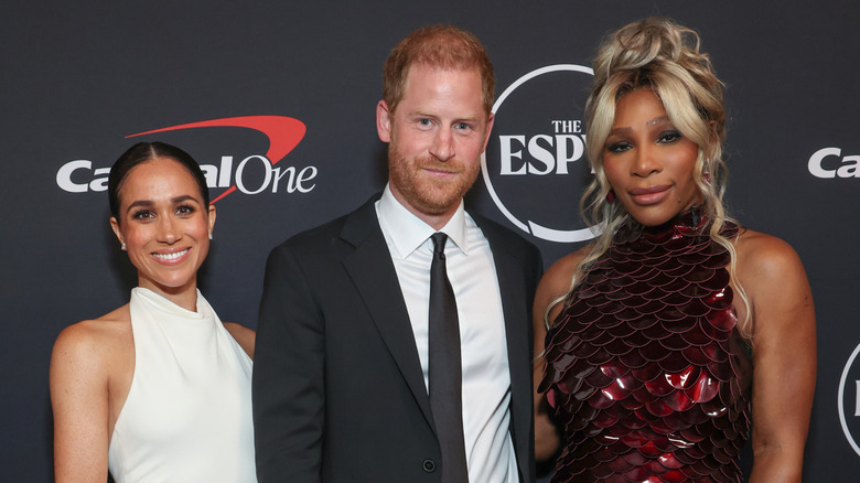 Serena Williams with Meghan Markle and Prince Harry