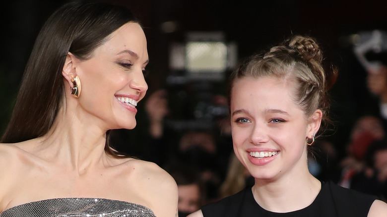 Angelina Jolie and Shiloh Jolie-Pitt smiling