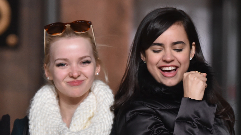 Dove Cameron and Sofia Carson perform at the 89th Annual Macy's Thanksgiving Day Parade Rehearsals