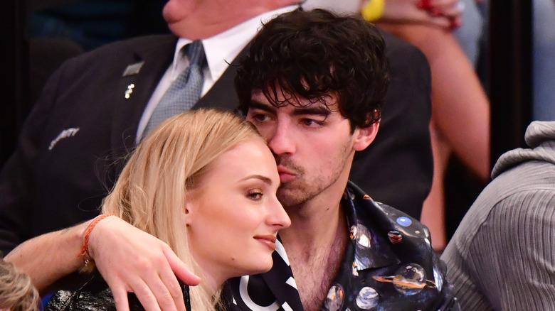 Joe Jonas kissing Sophie Turner